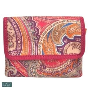 Etro Multicolor Paisley Print Wallet Clutch w/ Gold Hardware – Made in Italy